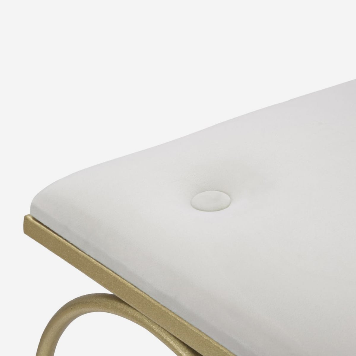 Sgabello Heart Crema 50x37,5x51,5 cm con Struttura Dorata
