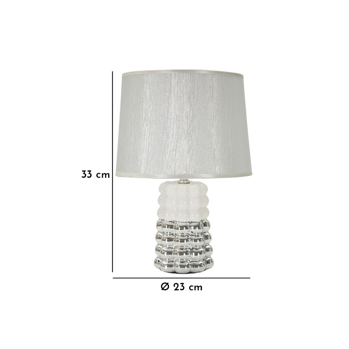 Lampada da Tavolo Lace Ø23x33 cm in Ceramica con Paralume in Tessuto