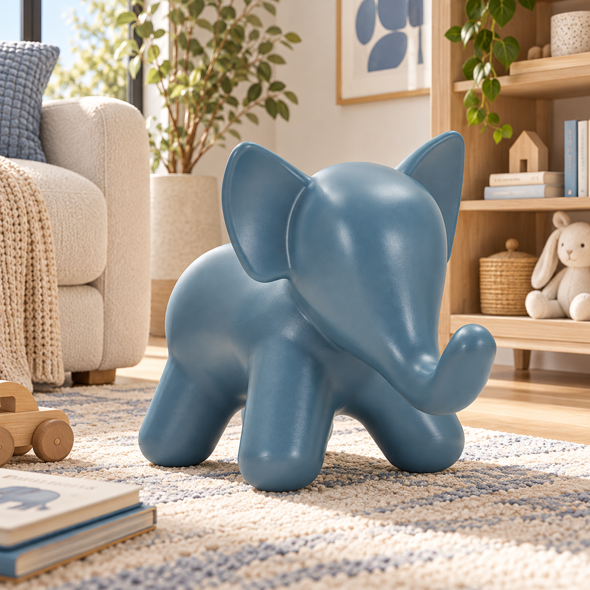 Sgabello Elephant Blu 86x46x56 cm in Polietilene