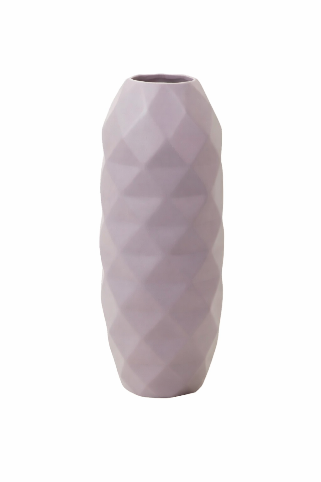 Vaso Decorativo Viola con Superficie Geometrica In Ceramica