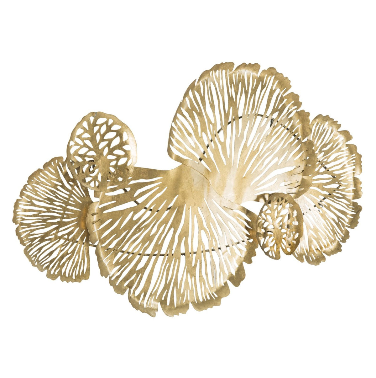 Pannello Decorativo Iris Verticale 115x5x64 cm in Ferro Dorato