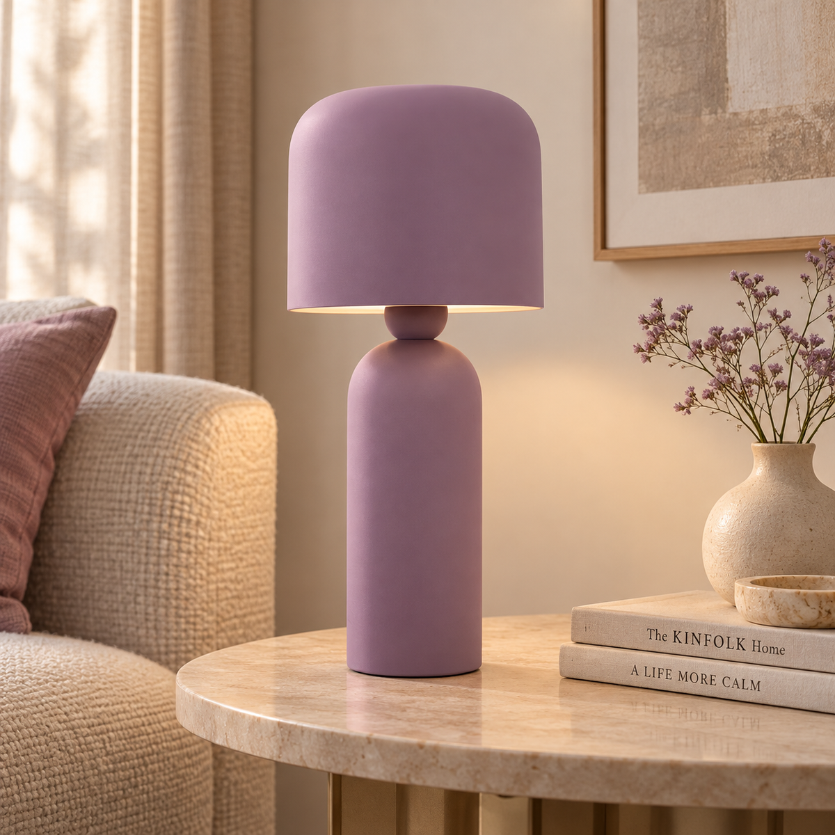 Lampada da Tavolo Design Monocromatico Viola H39 cm