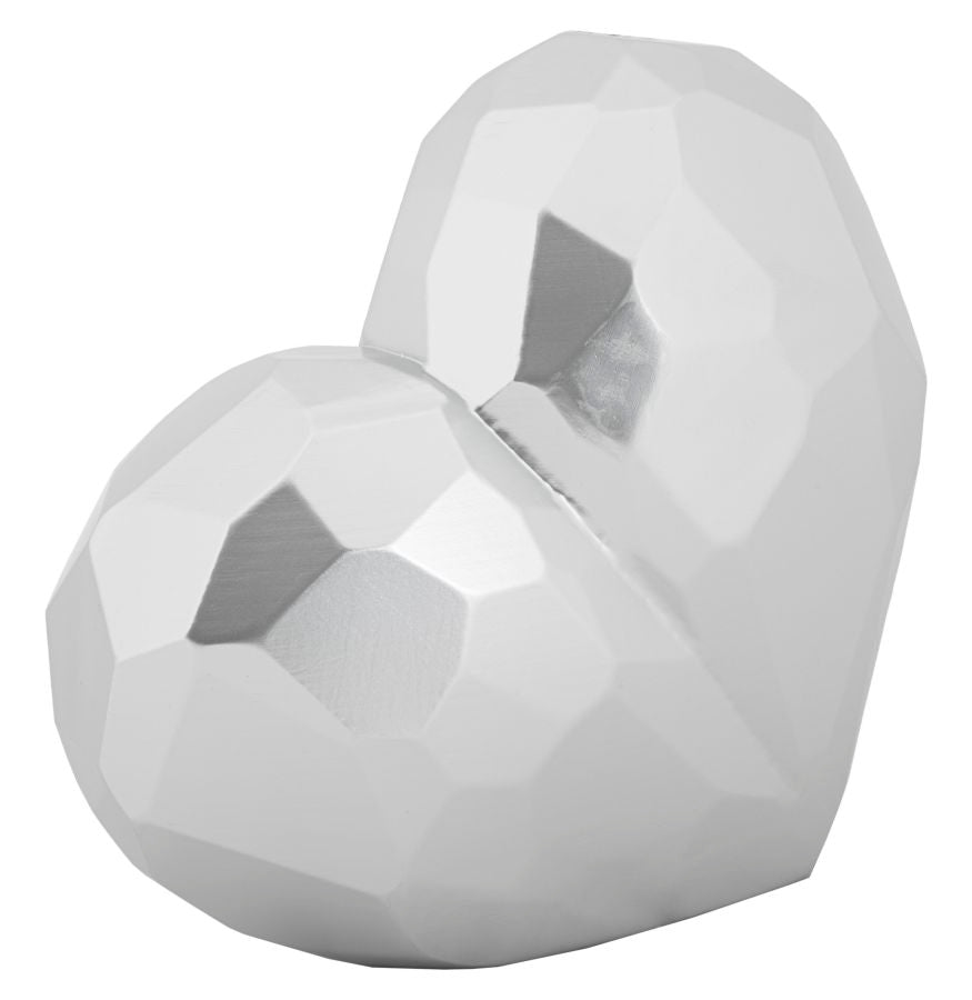Vaso Decorativo Cuore Argento in Resina 19 x 9 x H18 cm