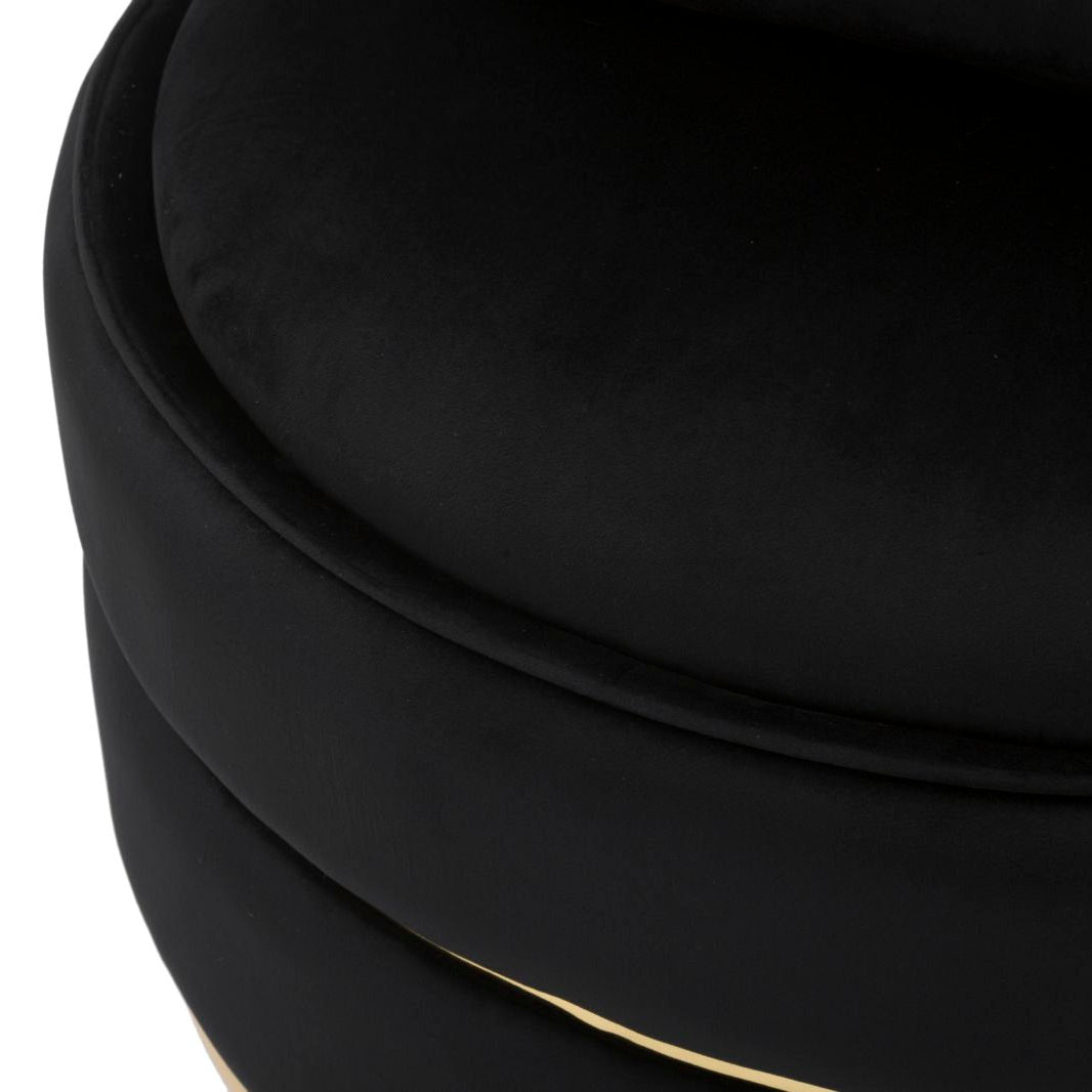 Poltrona Paris Space Nero e Oro Mauro Ferretti Ø84x72 cm con 2 Cuscini