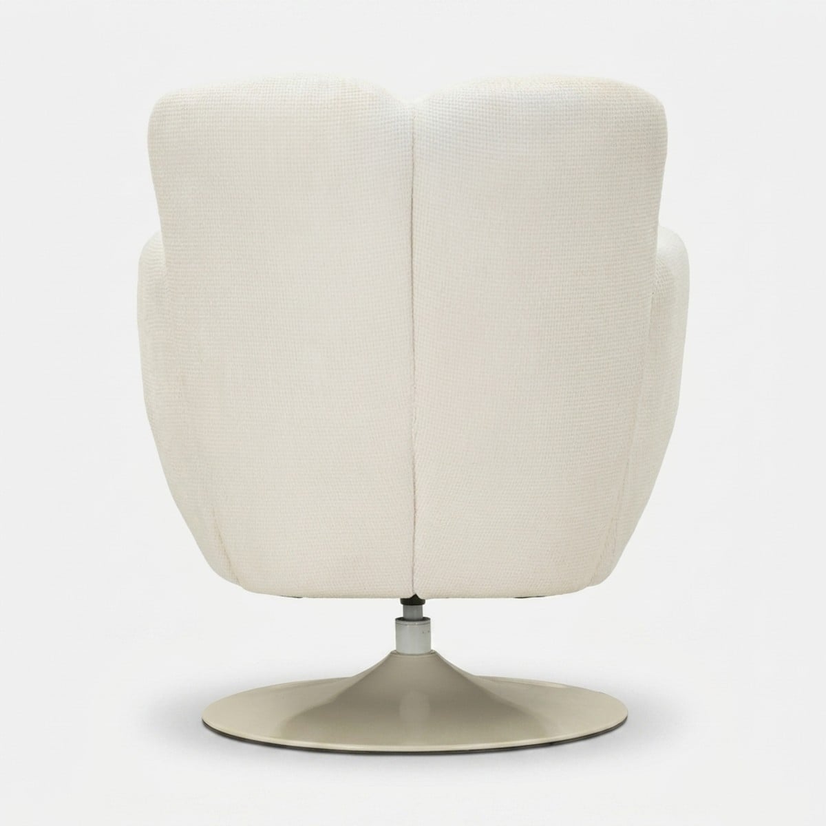 Poltrona Monaco Bianca Girevole 86x77x92 cm con Base in Metallo