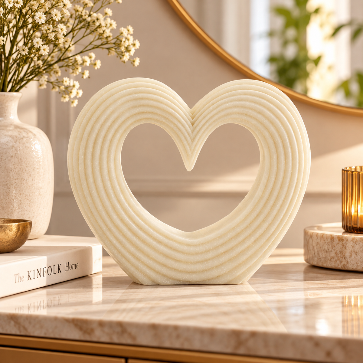 Cuore Decorativo Lovvy Quarzy 30x7x26 cm in Poliresina