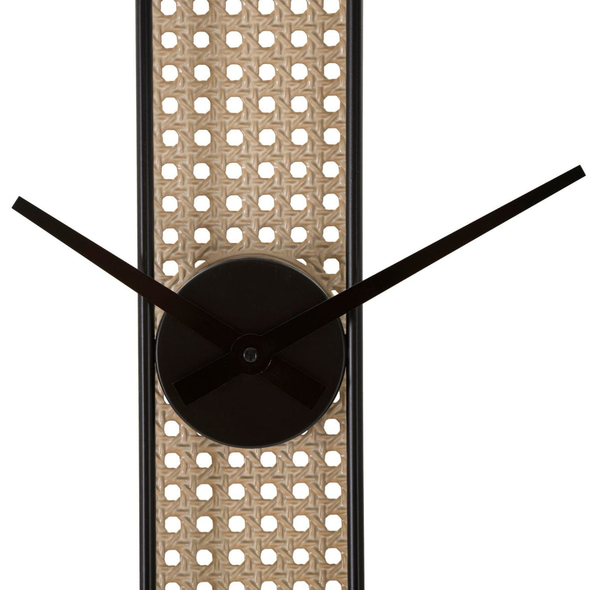 Orologio da Parete Ribby Ø60 cm Nero e Crema Dettaglio Paglia di Vienna