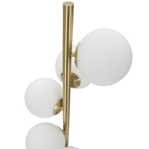 Lampada da Terra Glamy Dark Ø30x160 cm Nero e Oro con 5 Sfere in Vetro