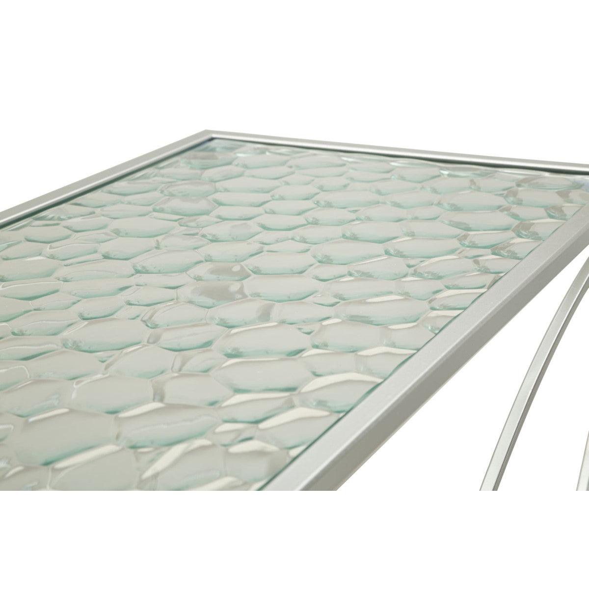 Set 2 Console Paradise Argento in Metallo e Vetro 100x30x78 cm e 90x25x72 cm