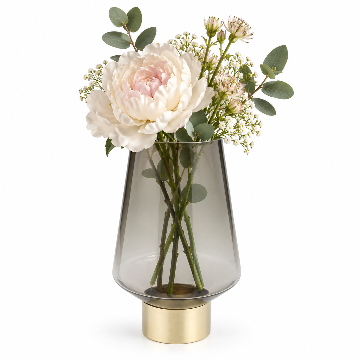 Vaso Decorativo Noble Marrone In Vetro 40 cm
