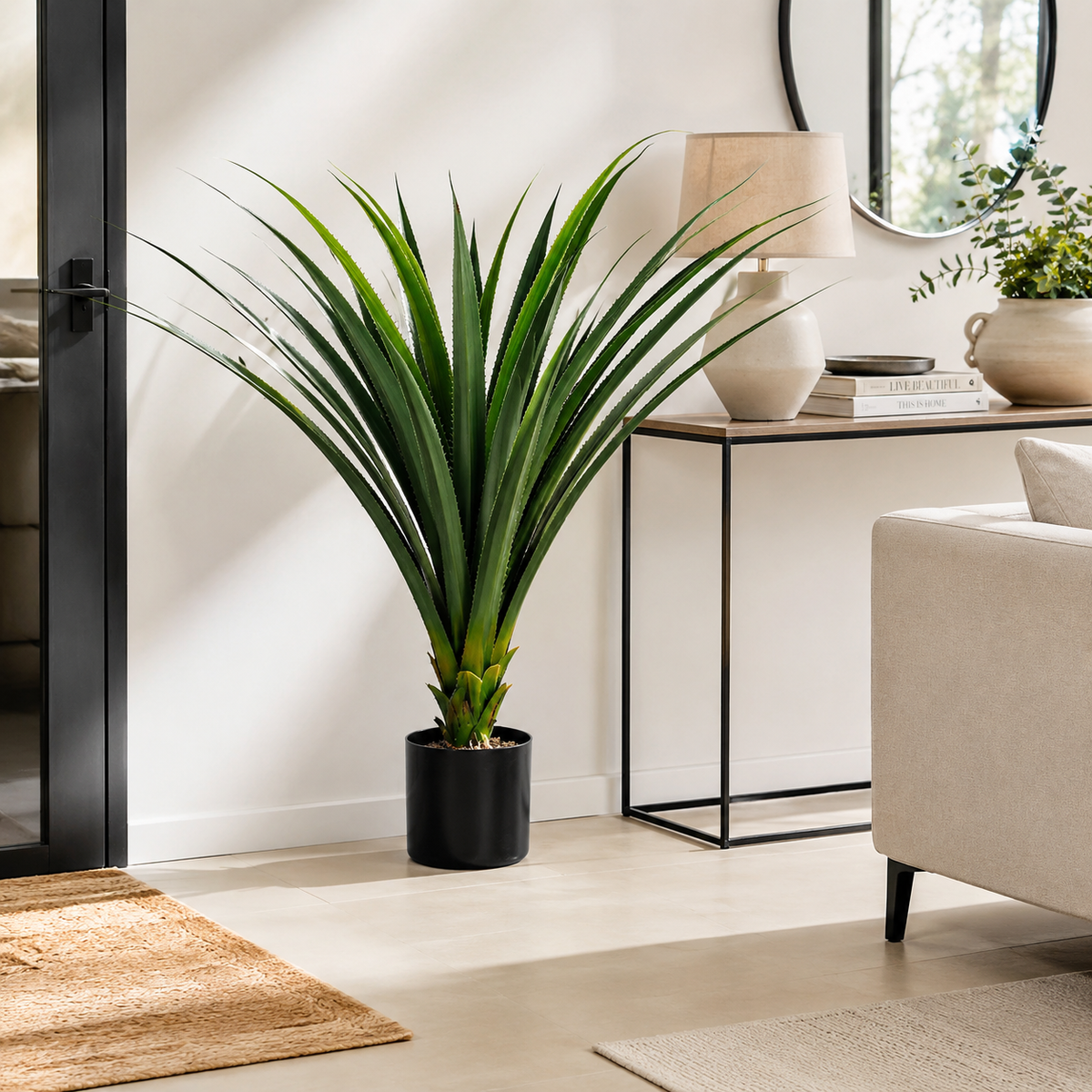 Pianta Decorativa Ruscaceae con Vaso 28 Foglie H90 cm Bizzotto