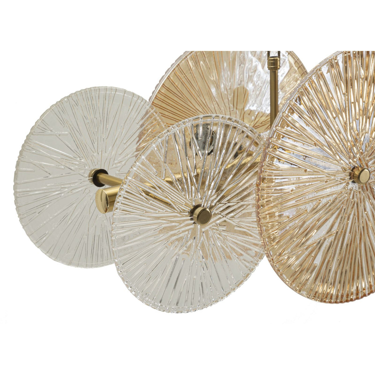 Lampadario Osaka Glam Oro e Trasparente 100 cm con 8 Luci E14