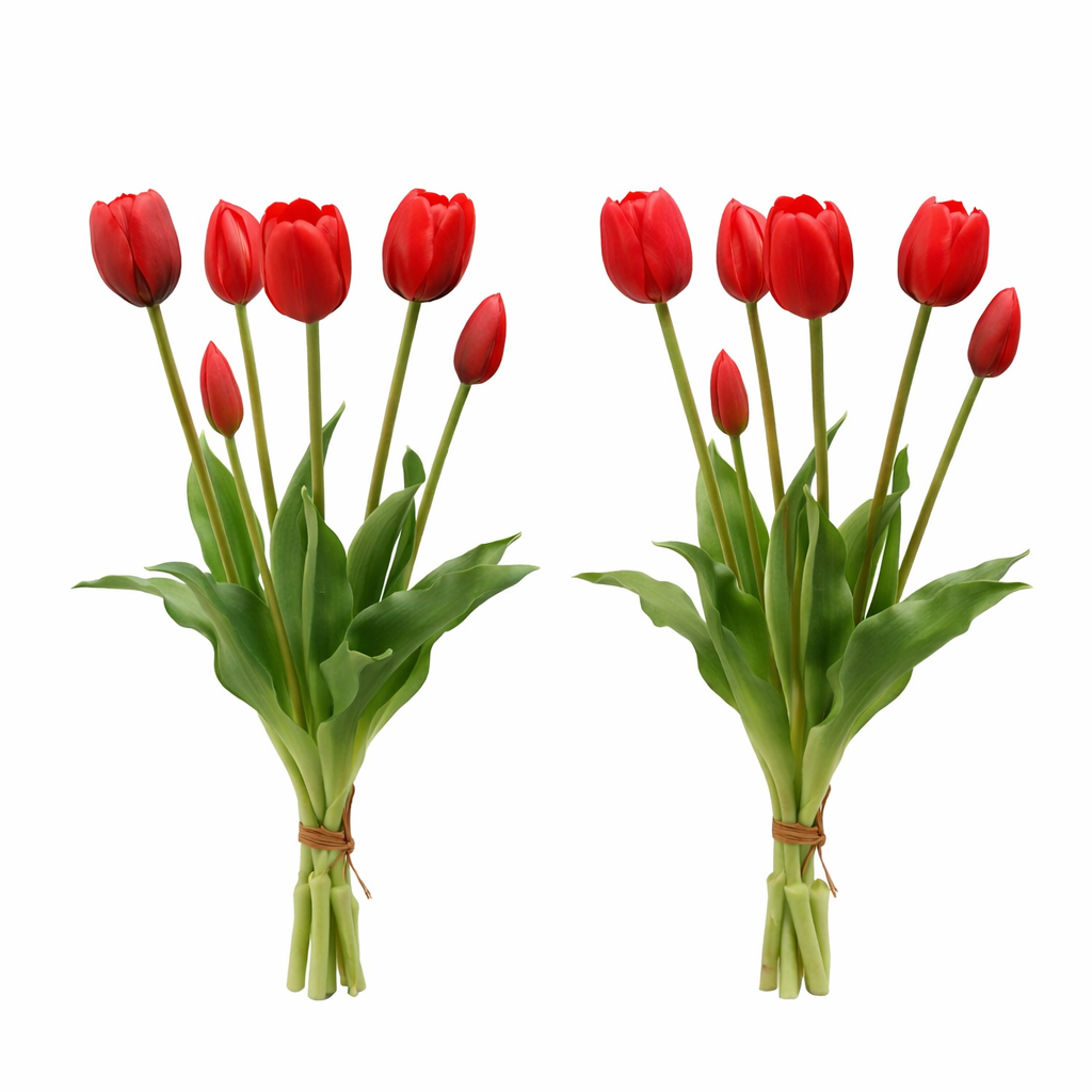 Mazzo di Tulipani Artificiali Realistici Olis 5 Tulipani  H 40cm