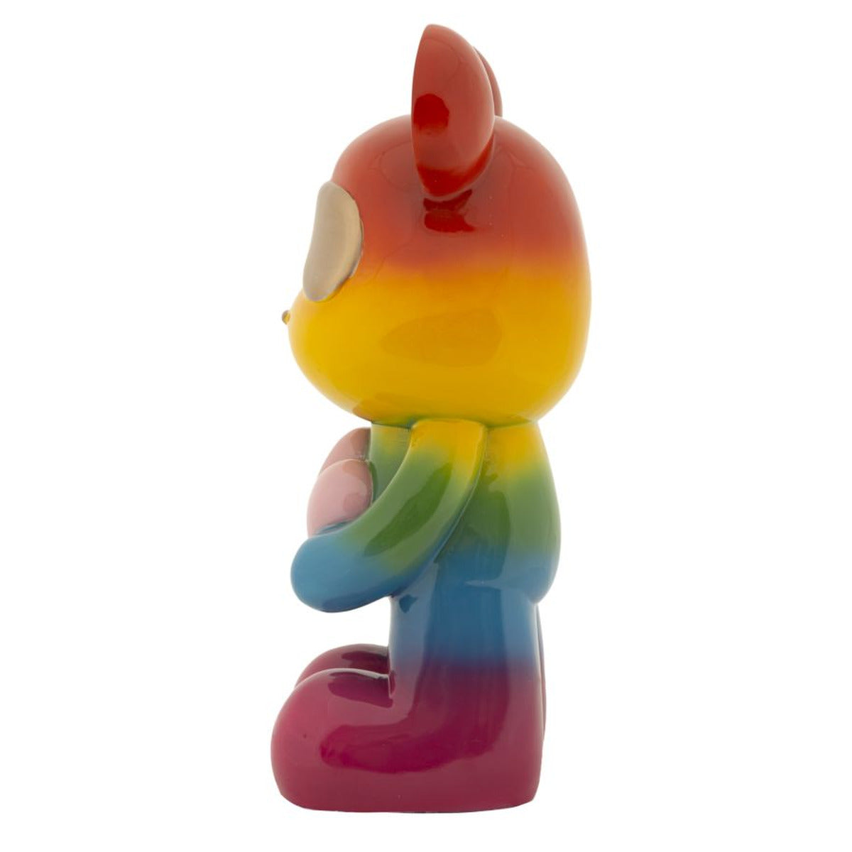 Orsetto Rainbow in Piedi 22,5x17,5x42,5 cm Scultura Decorativa Multicolore