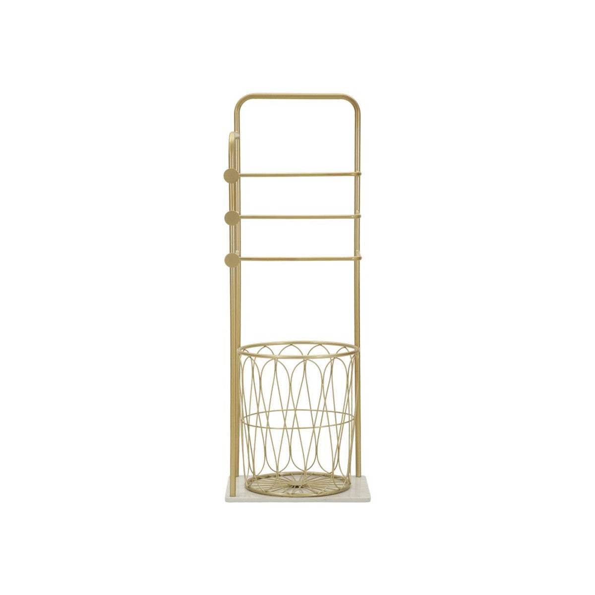 Portasciugamani da Terra Trip 40x30x112 cm Oro con Cestello