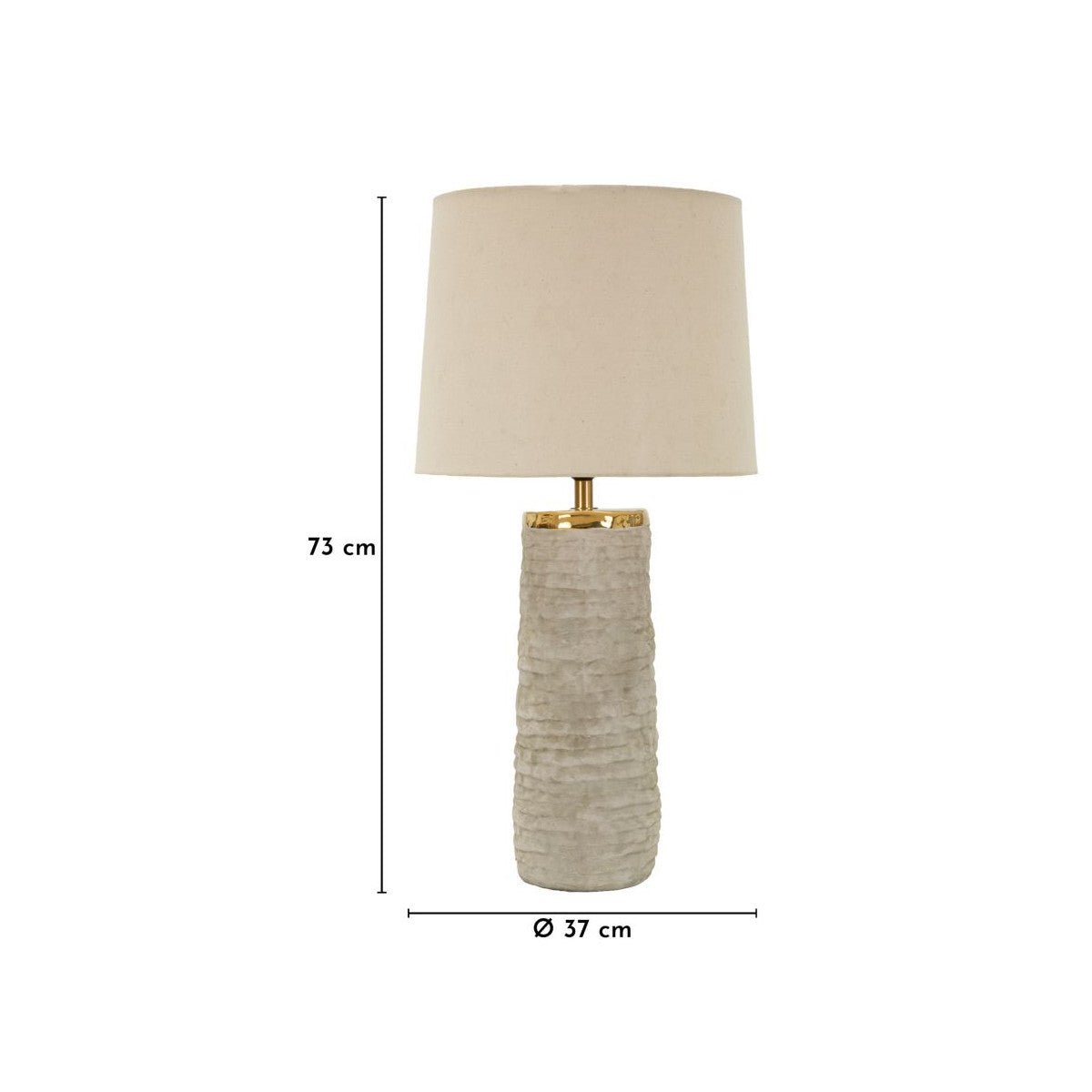 Lampada da Tavolo Lima Ø37x73 cm in Ceramica con Paralume in Tessuto