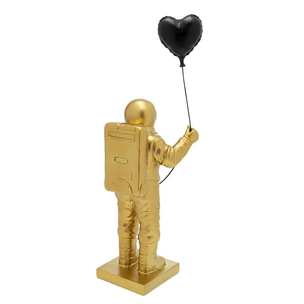 Set Decorativo Astronauta Balloon Oro con Libro Il Mondo Secondo Karl