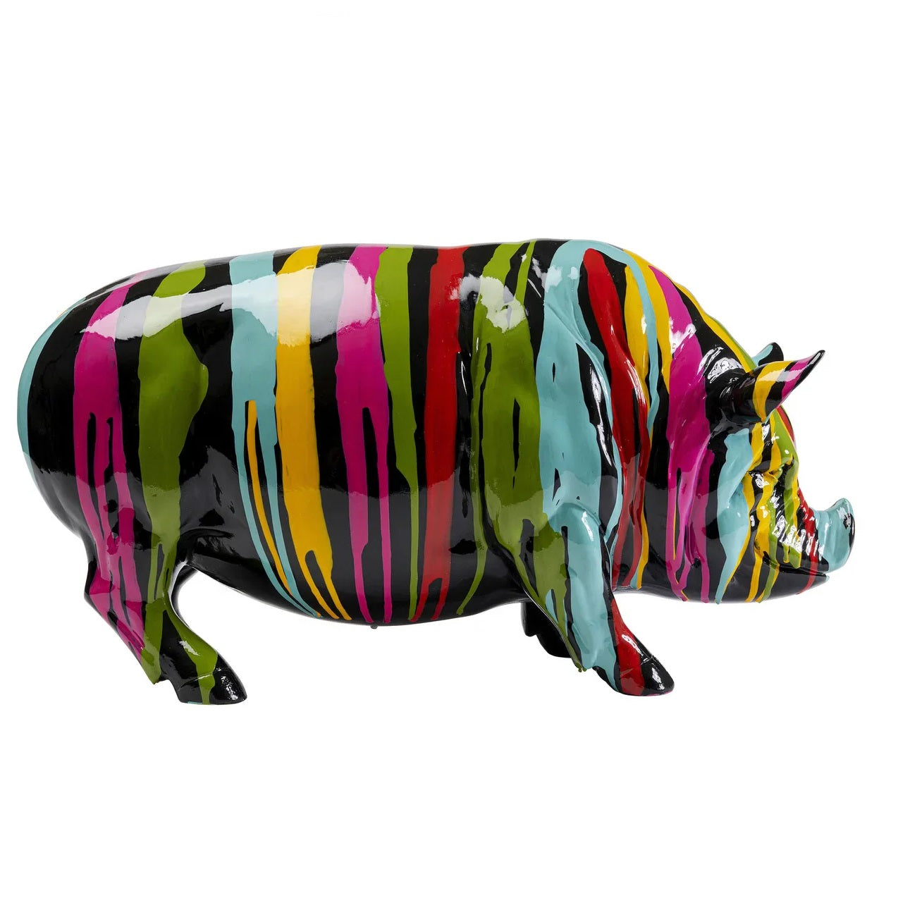 Statuetta Figura Decorativa Maiale Pig Holi 22cm Multicolor