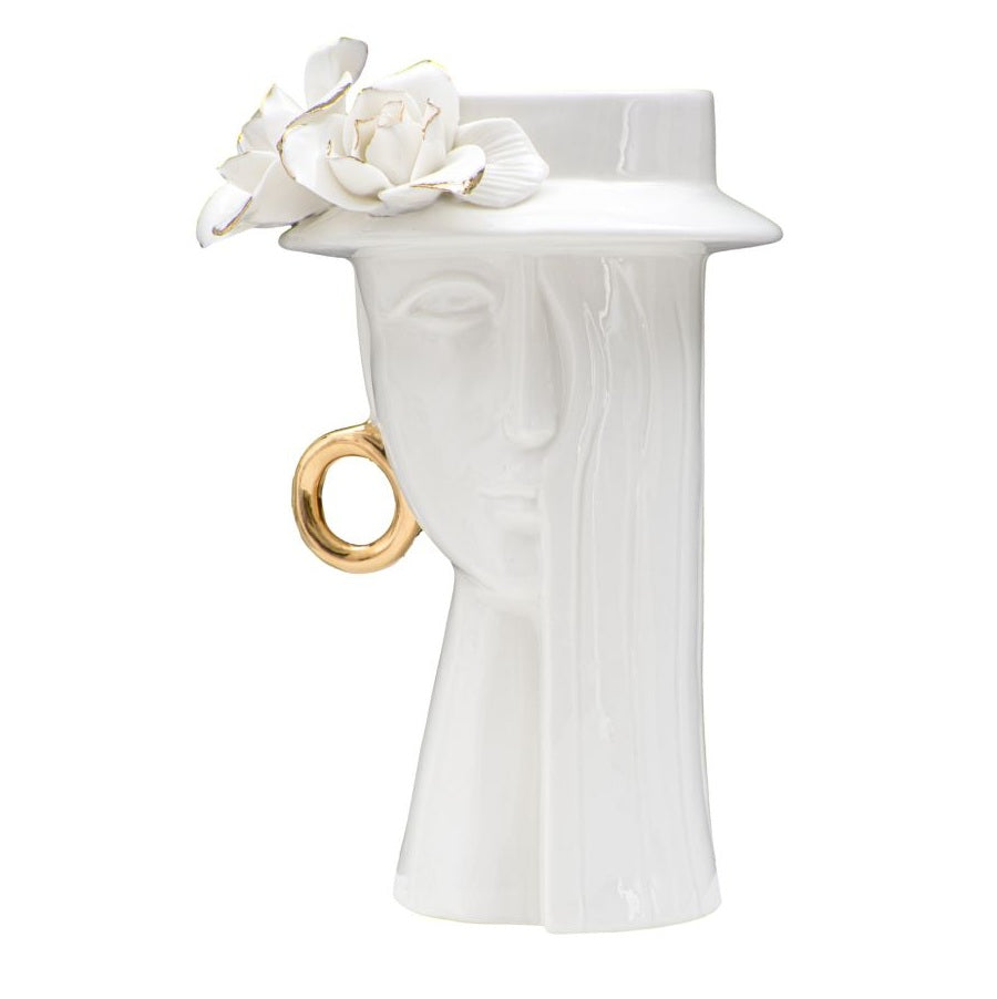 Vaso Decorativo Woman Elegant in Porcellana Bianca H23,5 cm