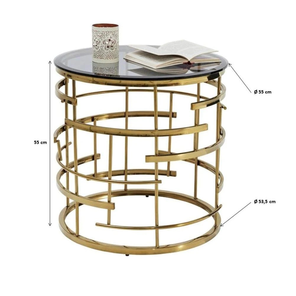 Tavolino da Caffè Jupiter Gold Oro Ø55 cm Design Moderno