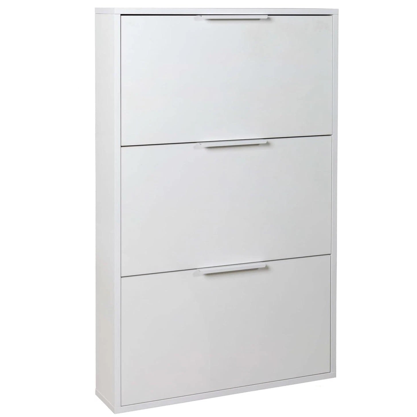 Scarpiera Slim 3 Ribalte Bianca 65x15x105,5 cm Salvaspazio