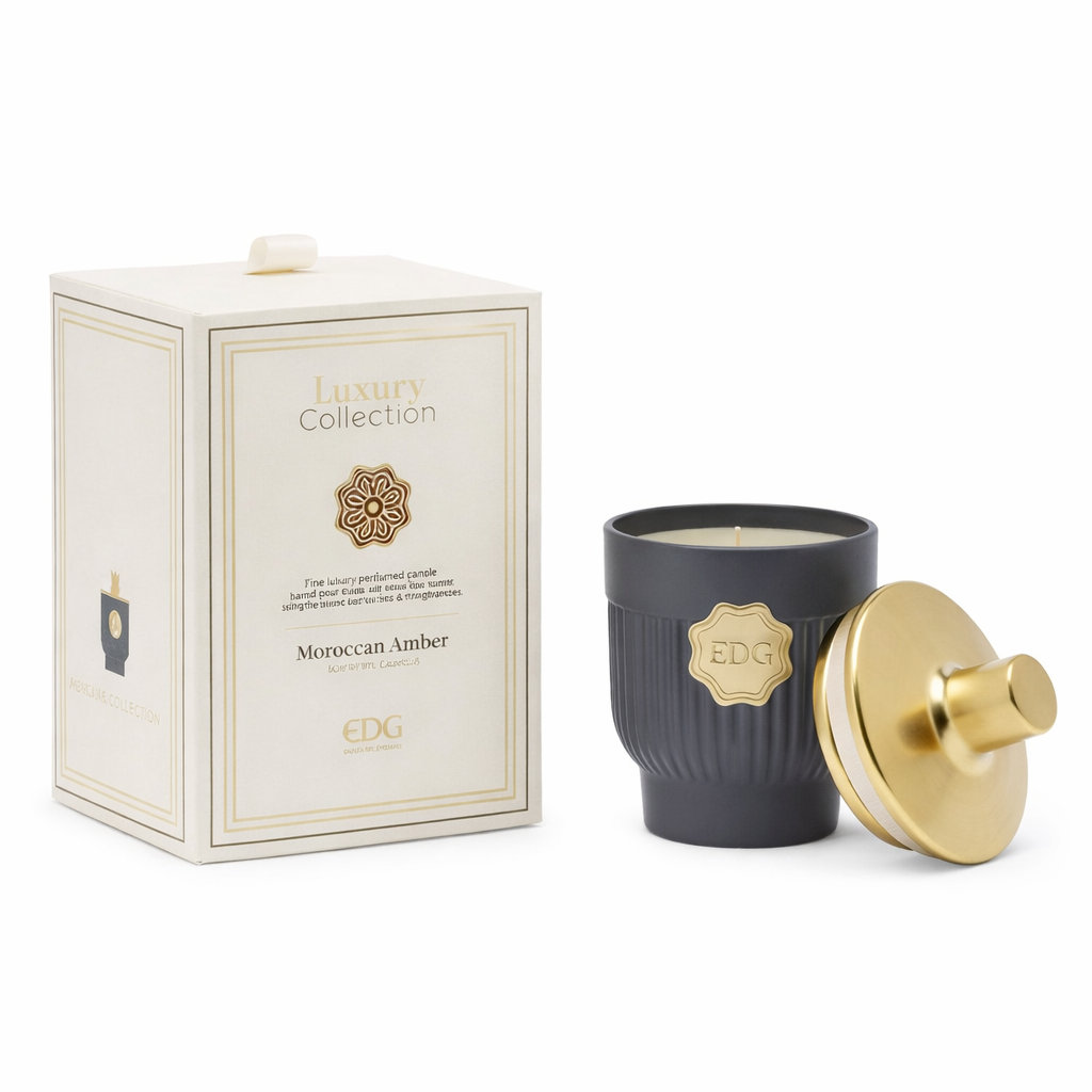 Set Profumo Casa Luxury Moroccan Amber con Diffusore, Candela e Base