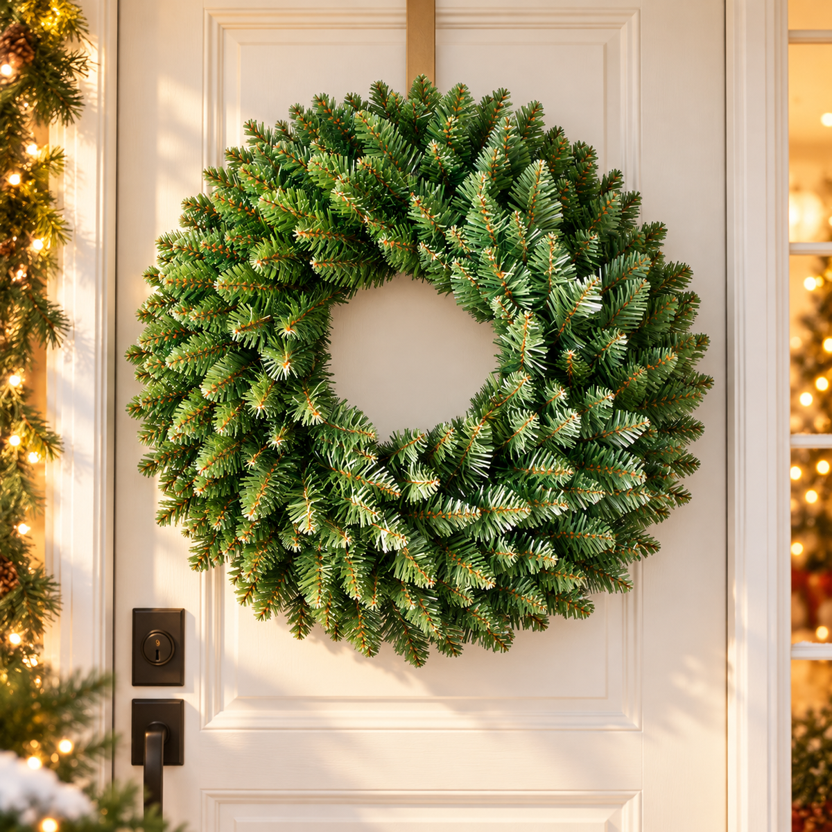 Corona Ghirlanda Natalizia Verde in PVC Decorazione Ø30, Ø40 e Ø60 cm