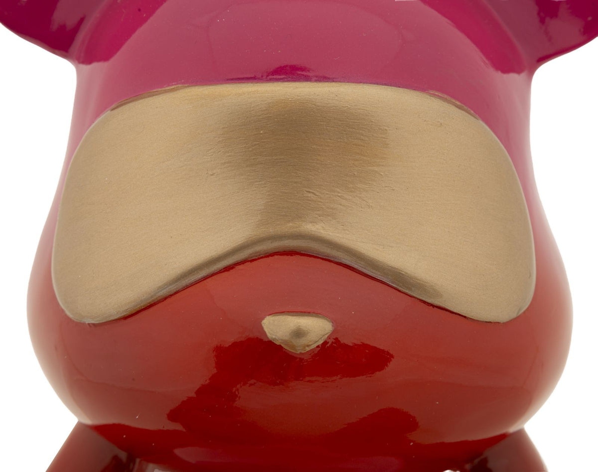 Scultura Orsacchiotto Multicolore in Poliresina Rainbow Design 21,5 x 32 cm