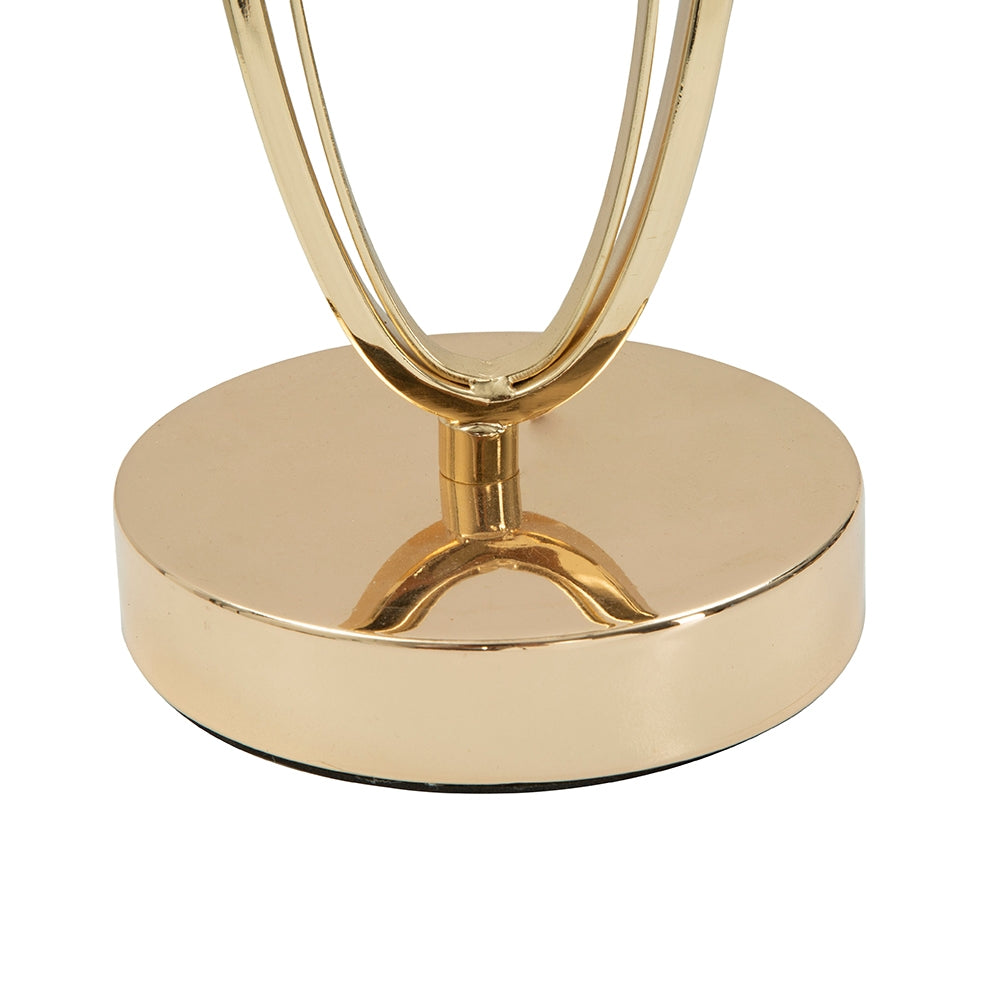 Lampada da Tavolo Glam Flush Ø30x58 cm Dorata con Paralume Beige
