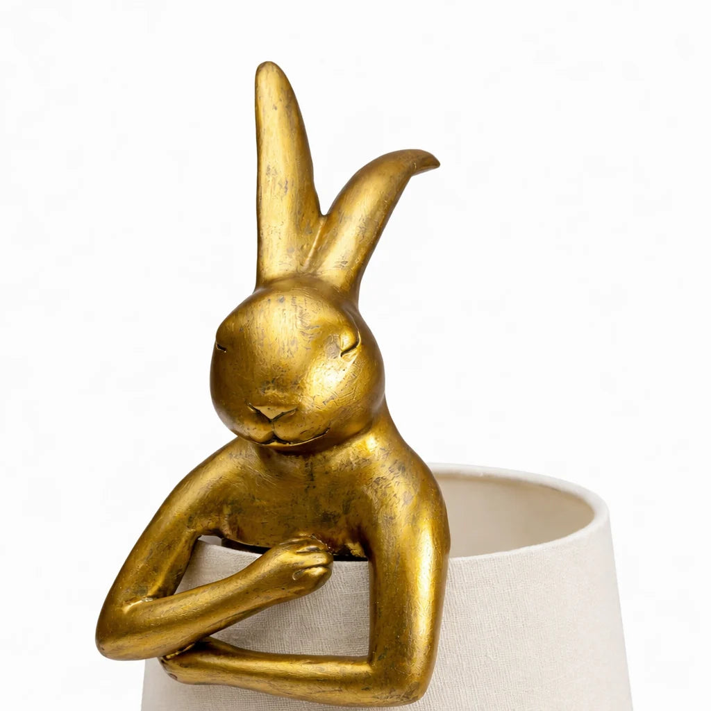 Set Decorativo Glam con Lampada Coniglio Oro 50 cm e Svuotatasche Hand Bowl Oro