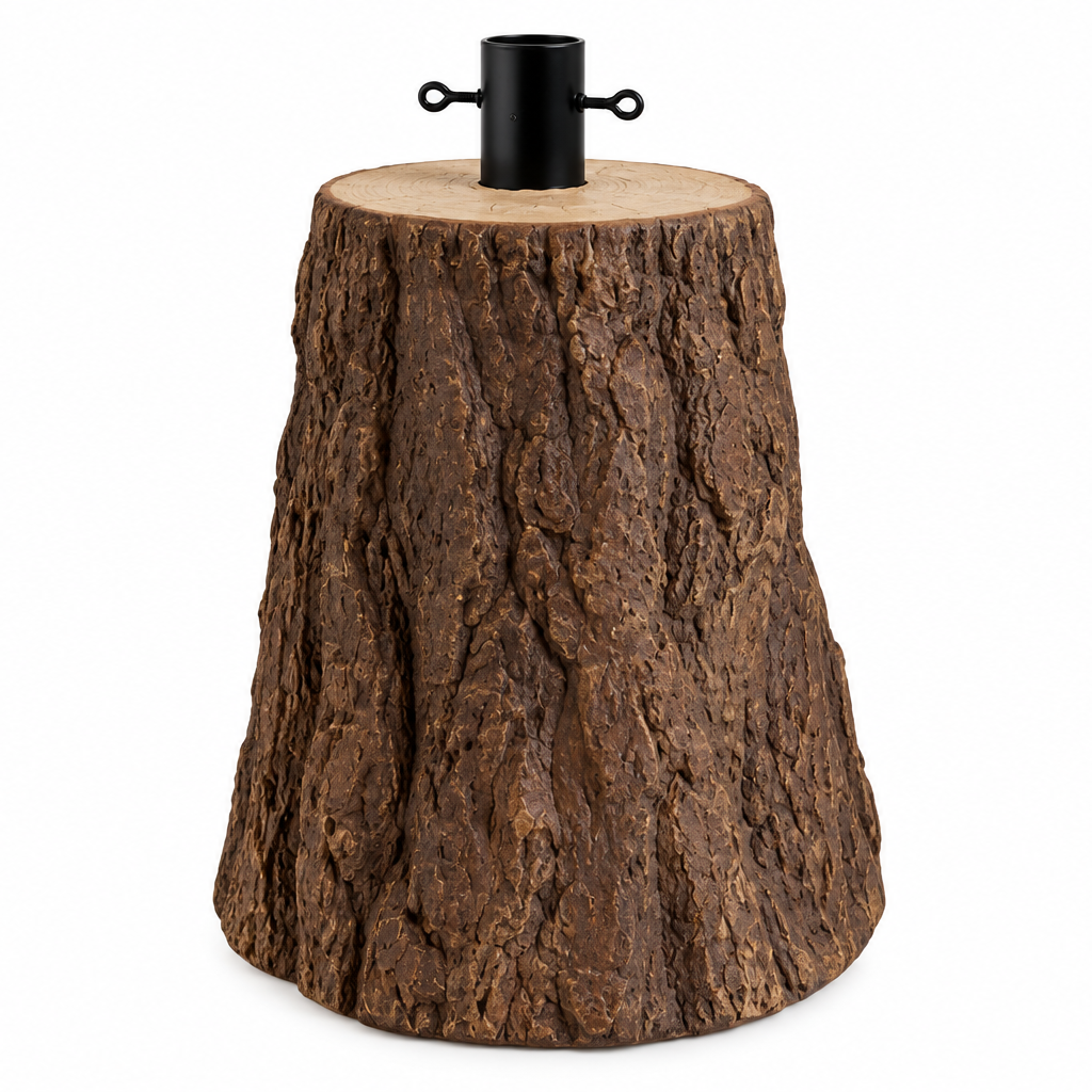 Base per Albero di Natale Tronco Xmas Tree H39,5 cm in Magnesia – Bianco e Marrone