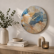 Orologio da Parete Petali Artidea Ø40 cm con Design Floreale Azzurro Oro