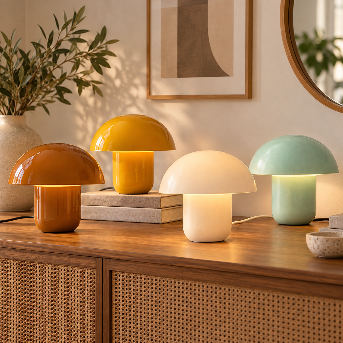 Lampada da tavolo Mushroom Shiny Forma Fungo 27cm