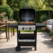Barbecue a Gas 2 Fuochi Simply Hot con Griglia in Ghisa e Coperchio