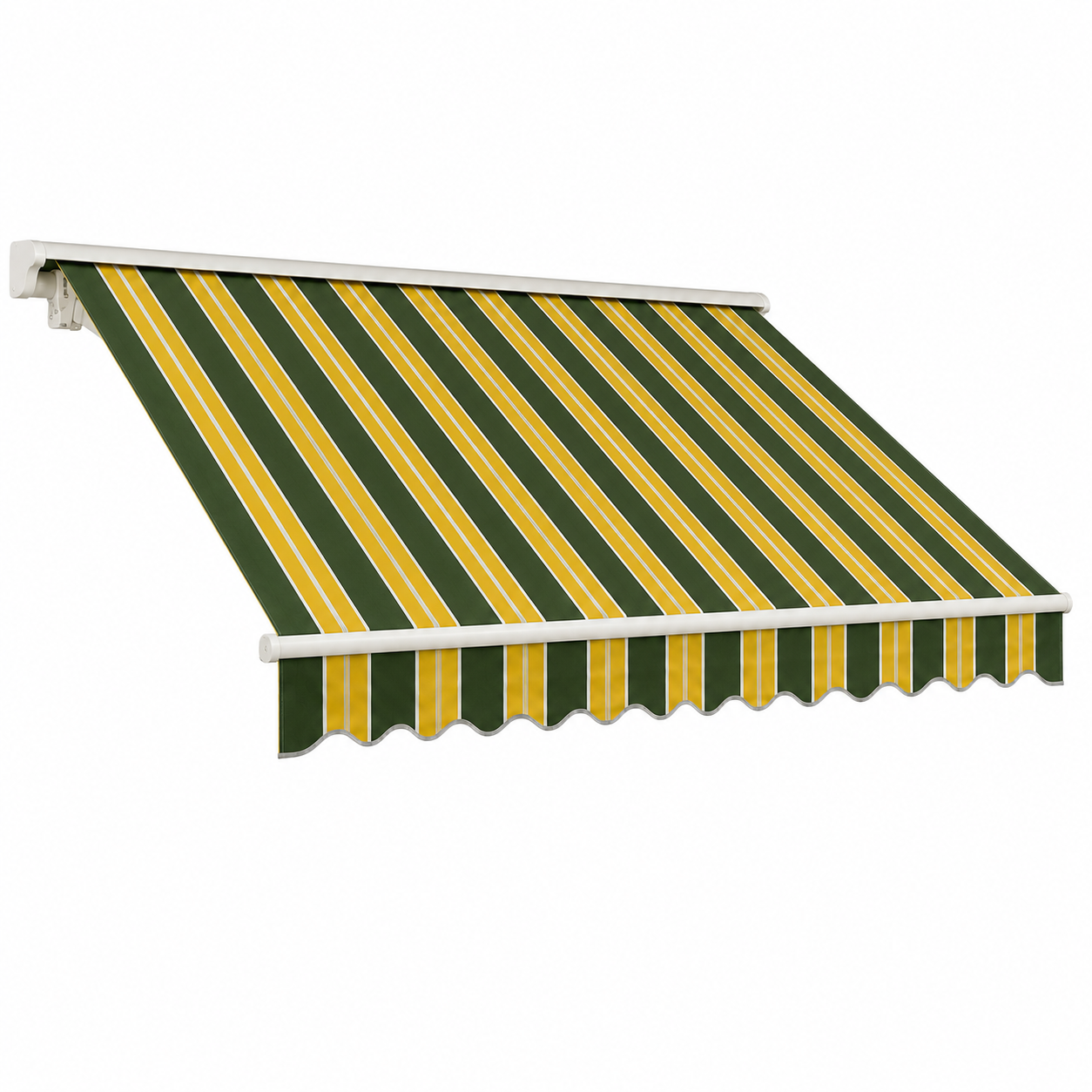 Tenda da Sole a Caduta 300x250 cm Righe Verde/Giallo P3002 con Braccetti