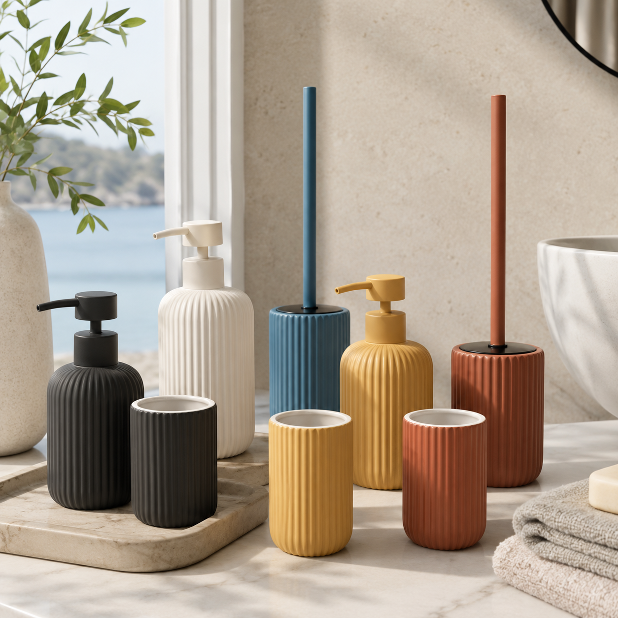 Set Bagno Linea Color Design 3 Pezzi
