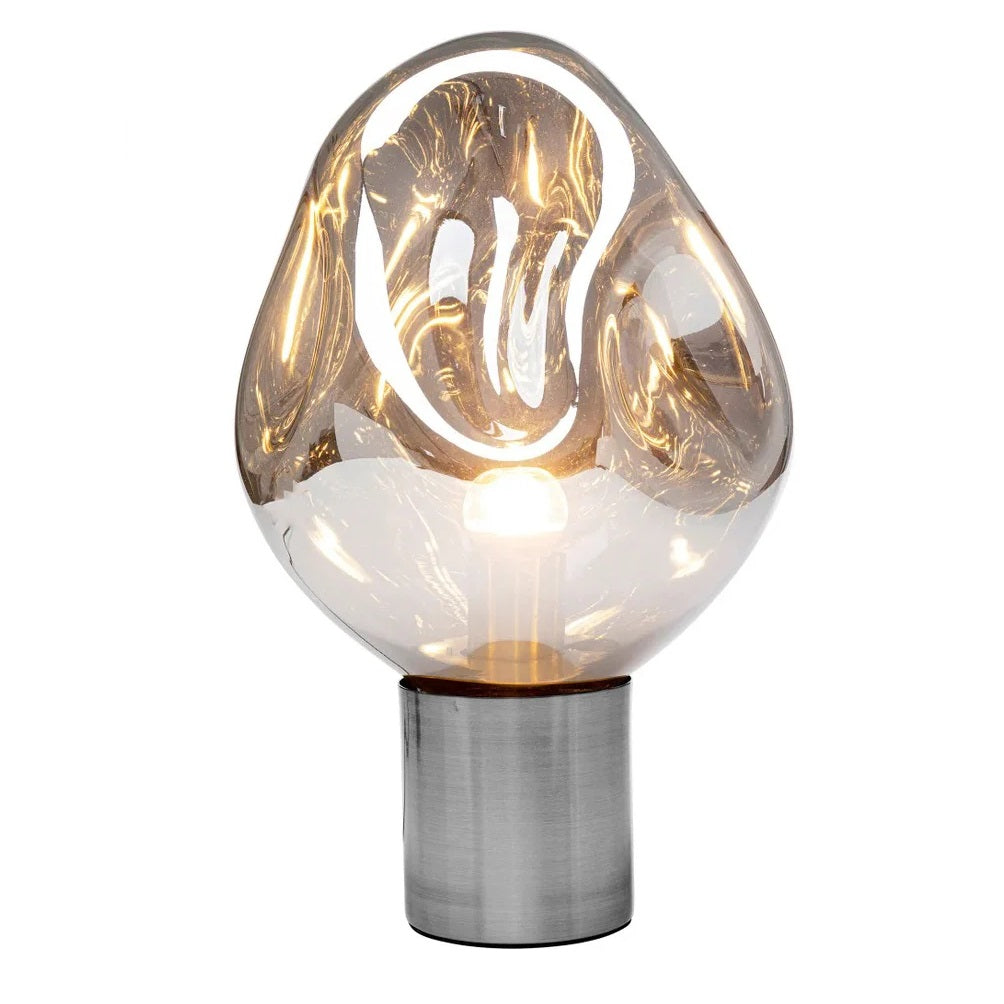Lampada da tavolo Supernova Smoky Design Organico in Vetro Fumé 38cm