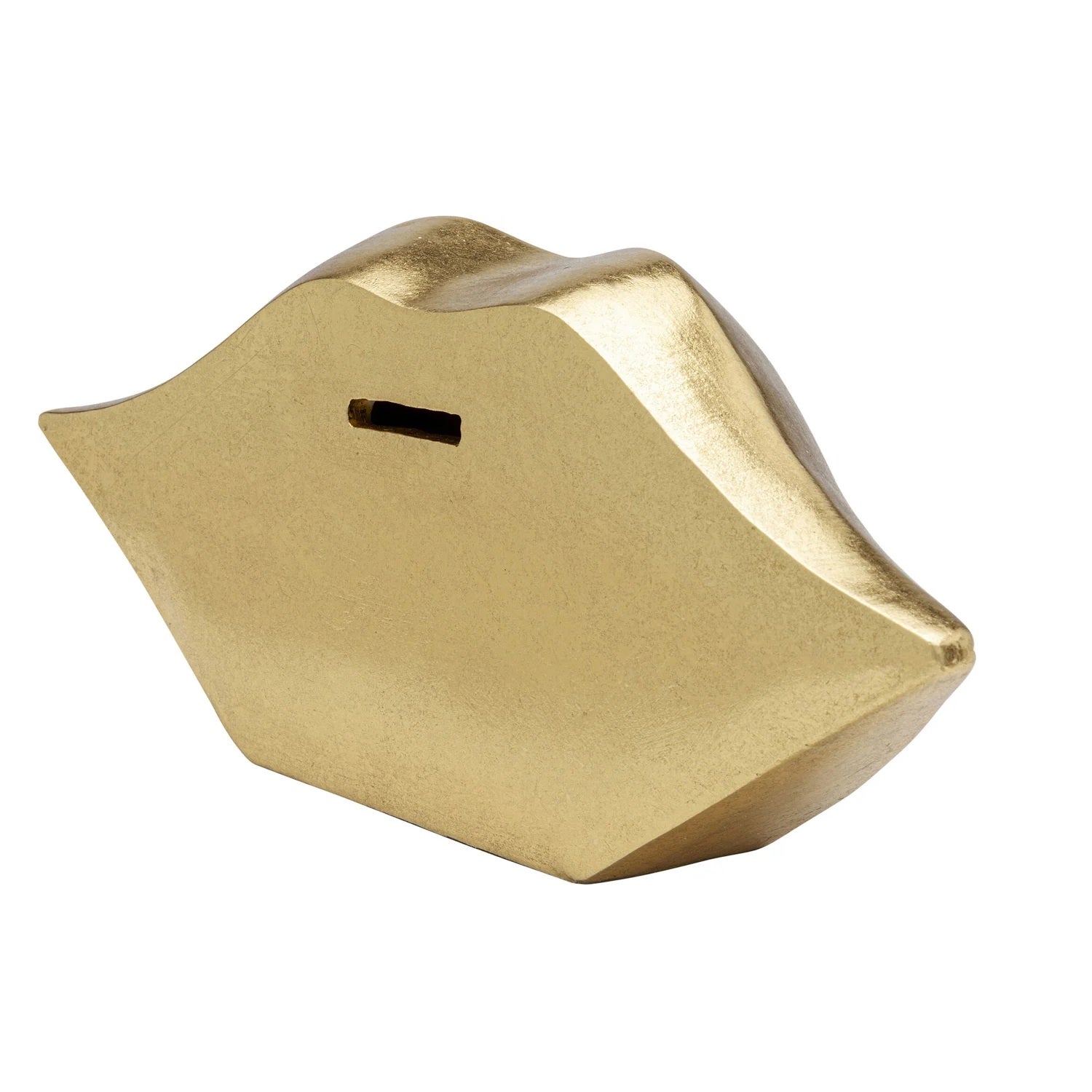 Salvadanaio Labbra Oro 13 cm Decorazione Glamour di Design