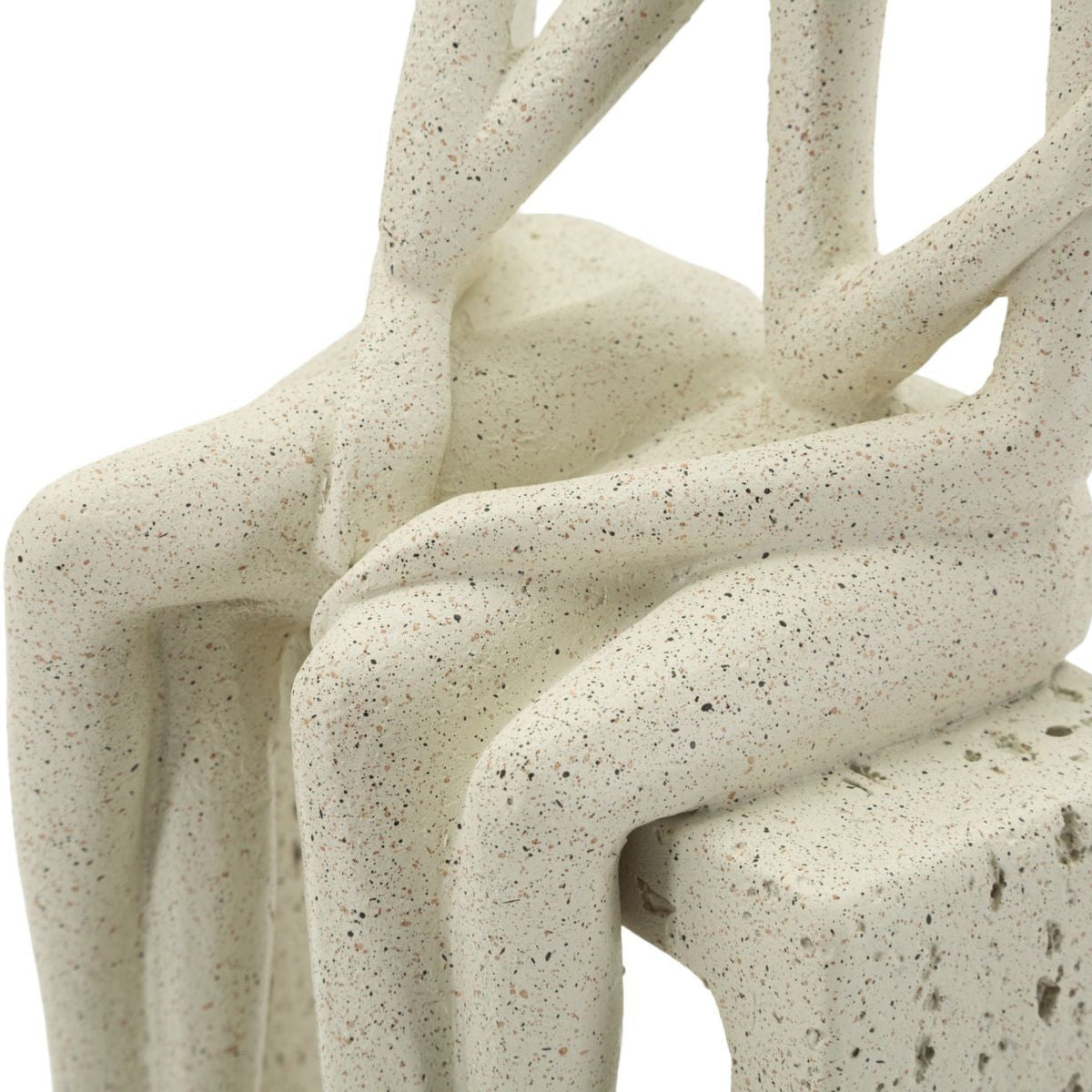 Statuetta Coppia Stons Beige 11,5x9x25 cm in Poliresina