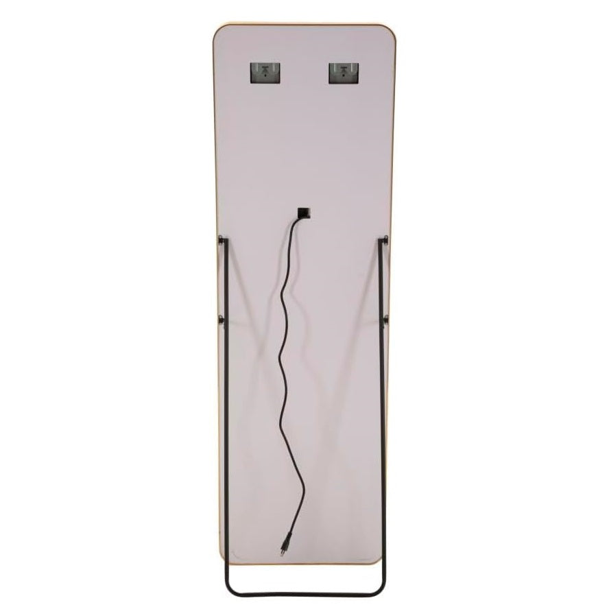 Specchio da Terra LED Simple Rettangolare Oro in Alluminio 50 x H160 cm