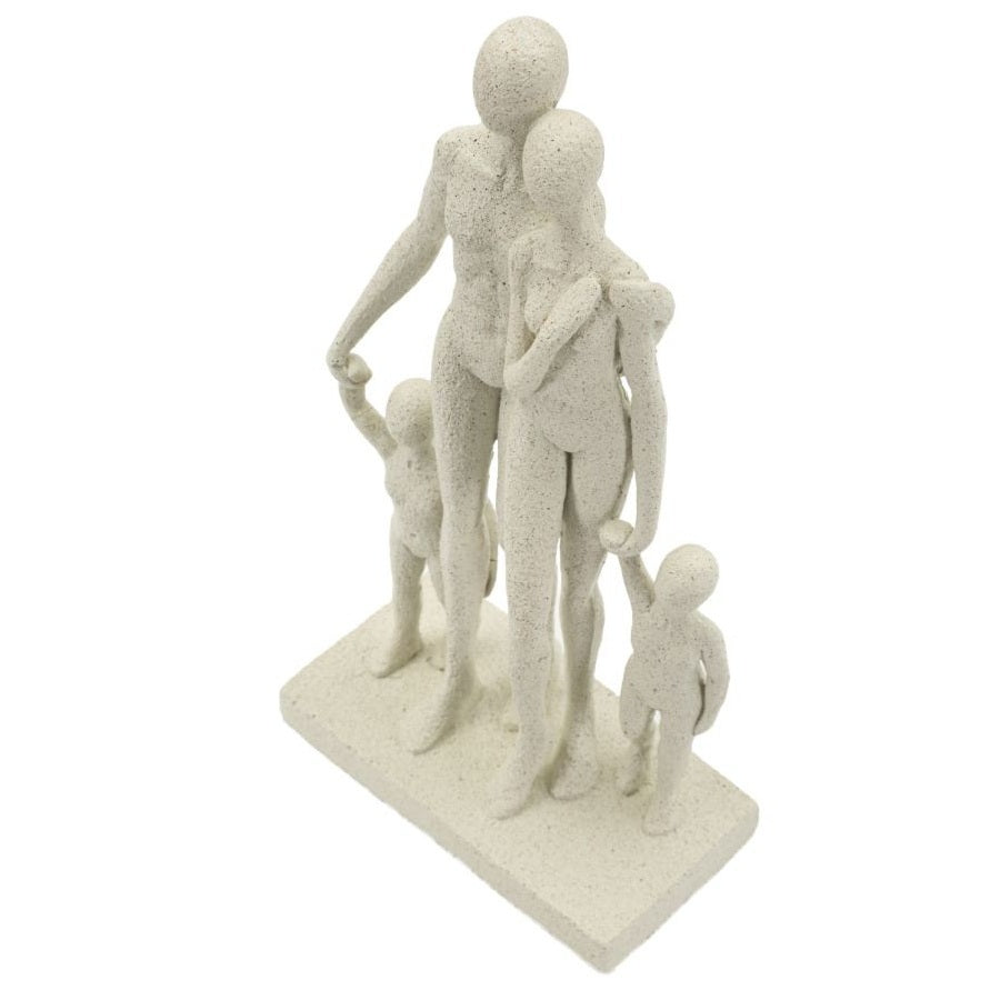Statuetta Family Stons Beige in Poliresin 16x8x30,5cm