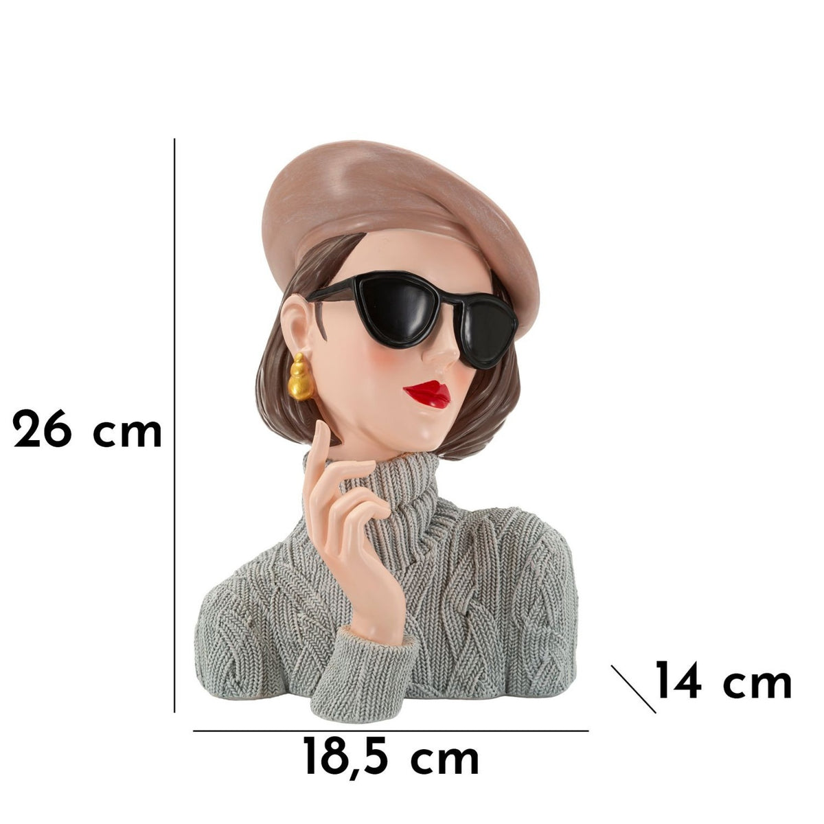 Scultura Decorativa Donna Paris B 18,5x14x26 cm in Poliresina