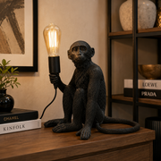 Lampada Tavolo Monkey Seduta Nero in Poliresina 32x33x32cm