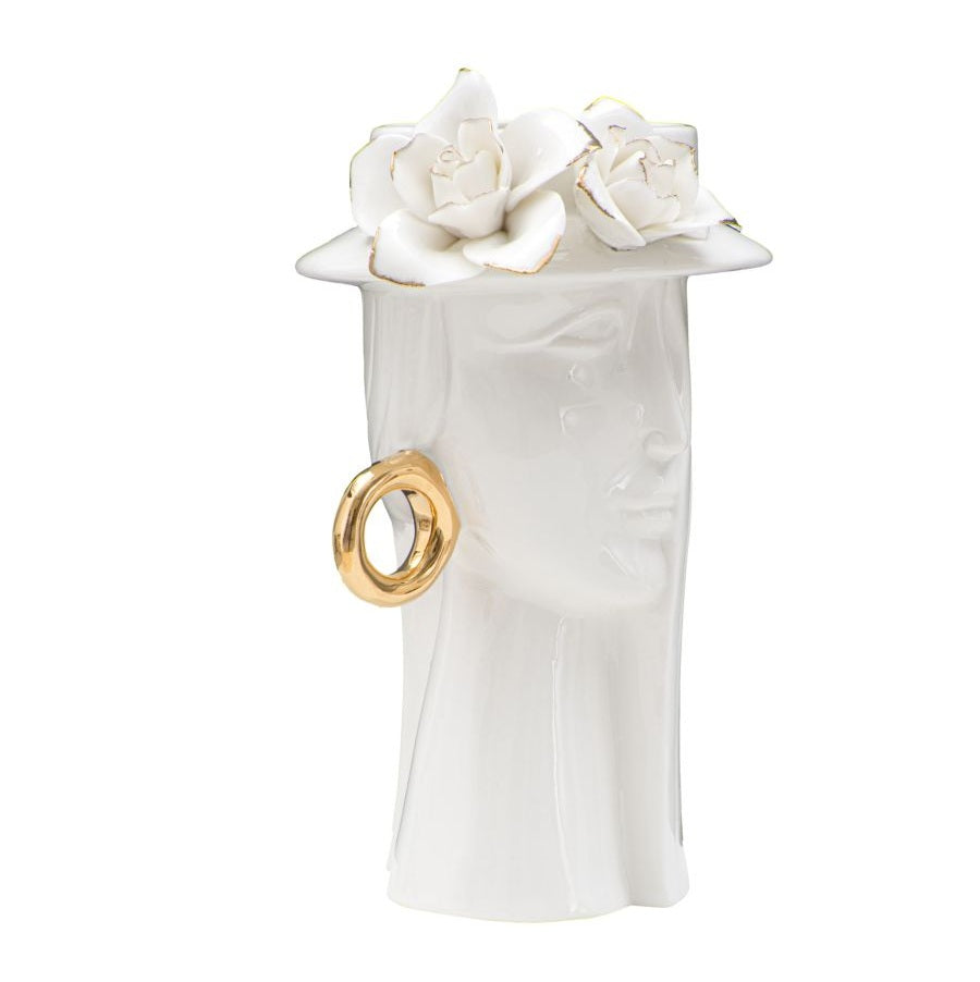 Vaso Decorativo Woman Elegant in Porcellana Bianca H23,5 cm