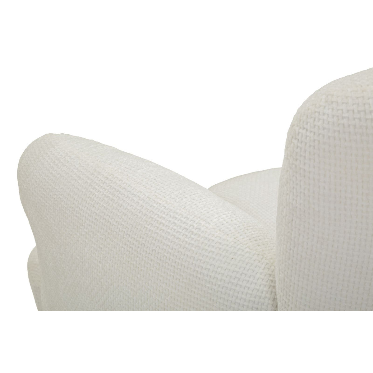 Poltrona Monaco Bianca Girevole 86x77x92 cm con Base in Metallo