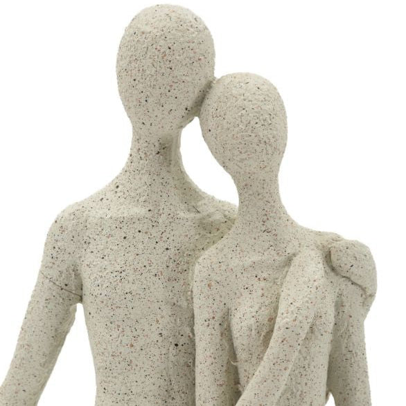 Statuetta Family Stons Beige in Poliresin 16x8x30,5cm