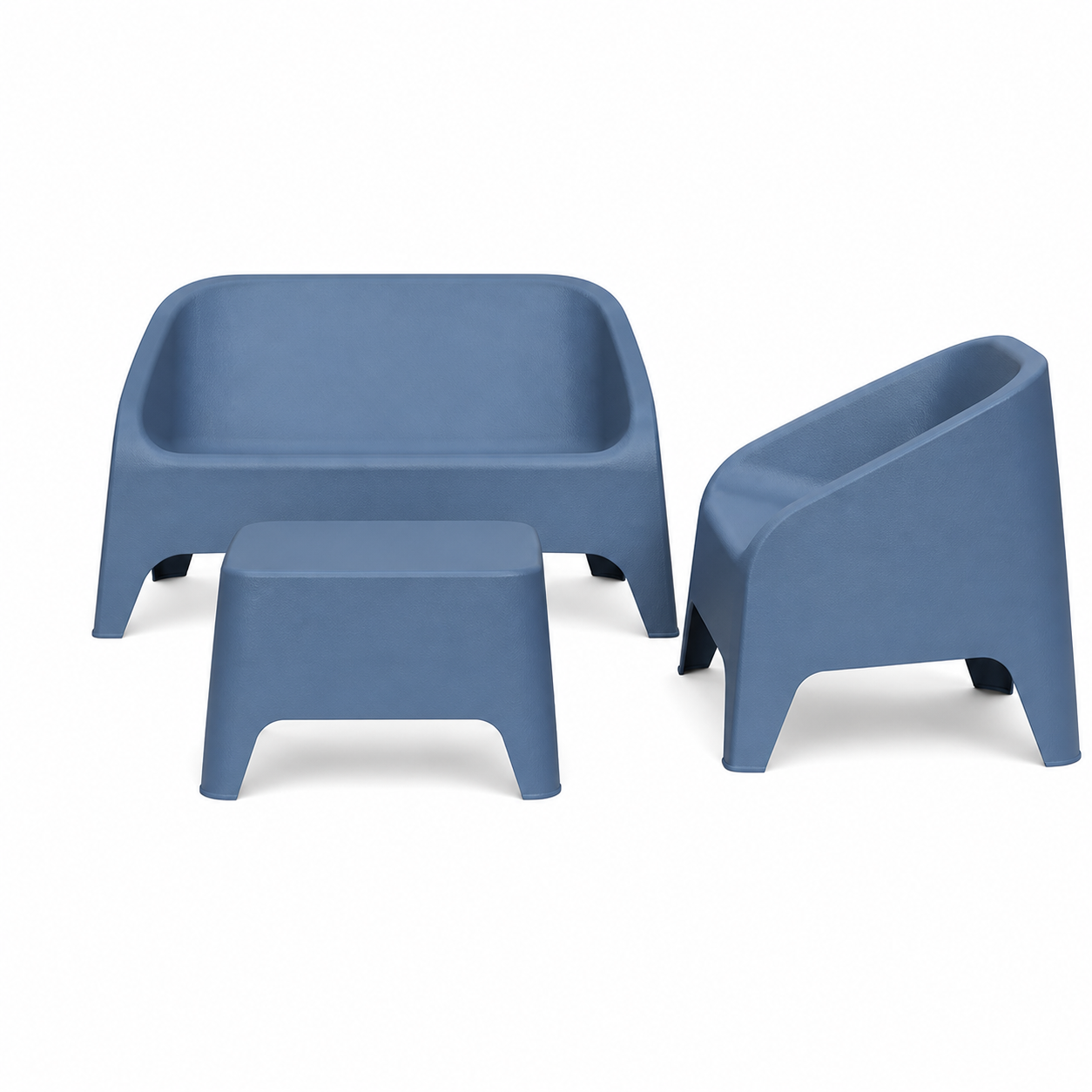 Set Salotto da Giardino Matera 4 Pezzi Azzurro