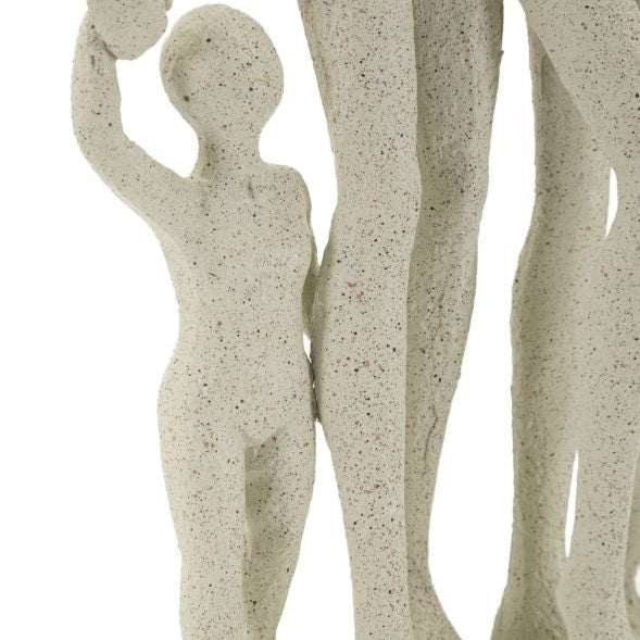 Statuetta Family Stons Beige in Poliresin 16x8x30,5cm