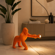 Lampada Kong Gorilla XS Arancione Qeeboo H 55 cm