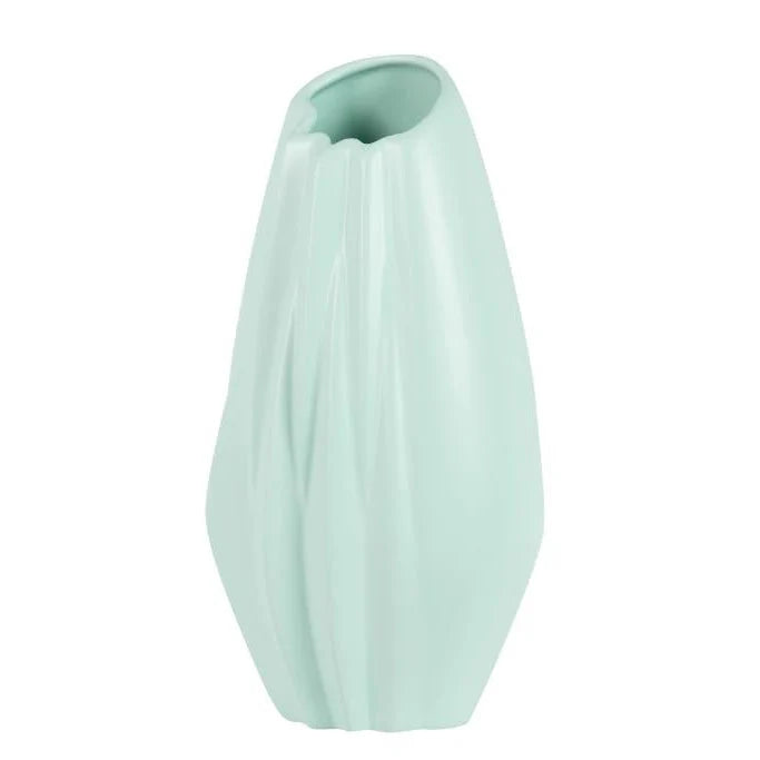 Vaso Decorativo in Ceramica Turchese Moderno 22x19x45 cm
